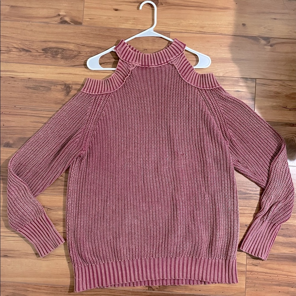 Free People Half Moon Bay Cold Shoulder Knit Top